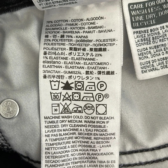 LEVIS 720 Skinny Jeans Black Denim Red Tab Black Tag Mid Rise Stretch Size 28 - Picture 7 of 11